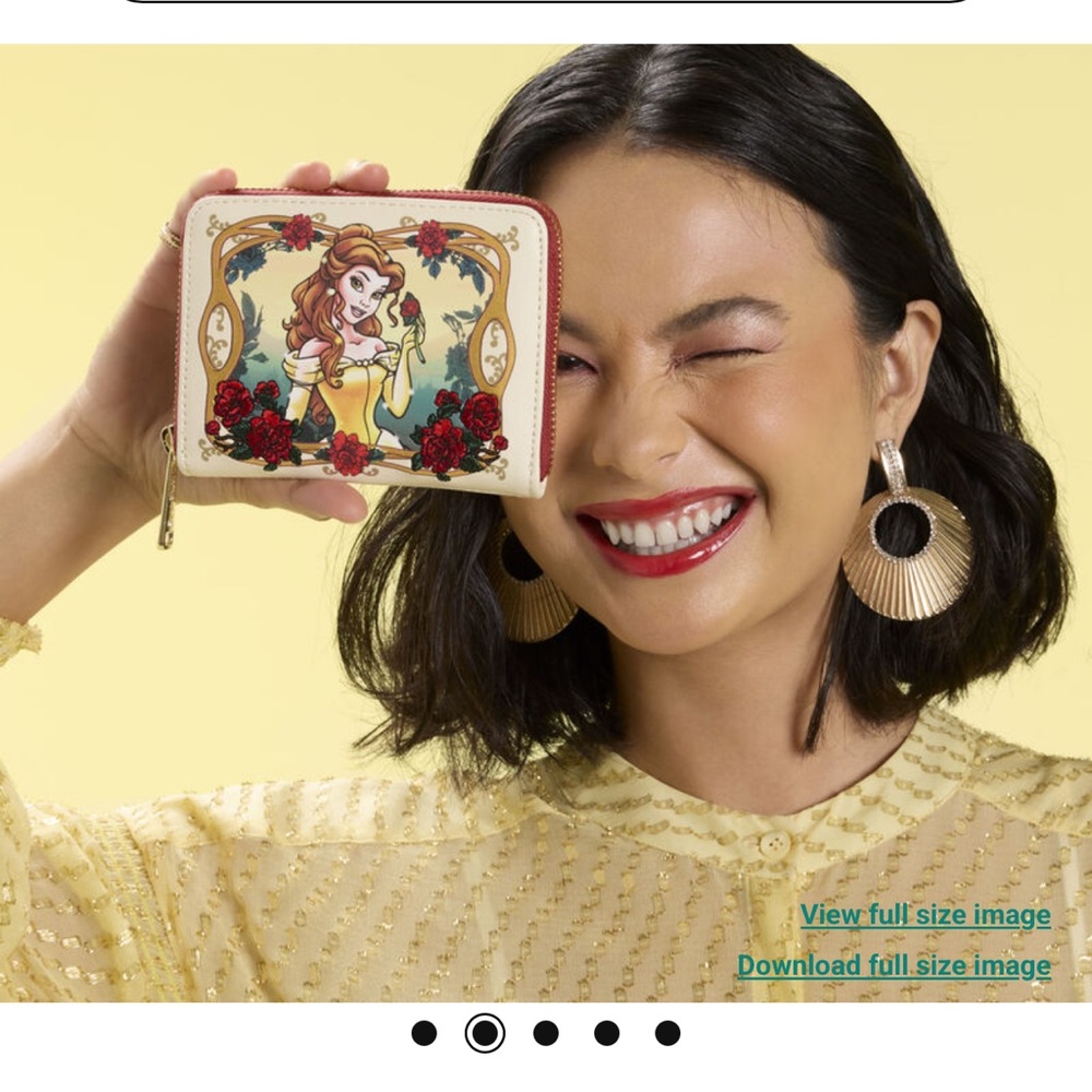 Loungefly Beauty and the Beast Exclusive Belle Floral Mini Backpack & Wallet - Picture 9 of 13